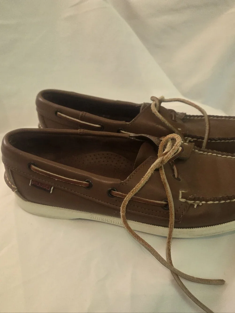 Sebago Docksides Brown Leather Boat Shoes Mens 10.5